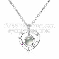 Кулон I love you на 100 языках сердце оптом