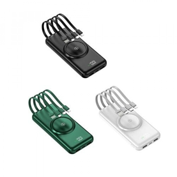 Внешний аккумулятор с беспроводной зарядкой Wireless Fast Charging 20000 mAh оптом.