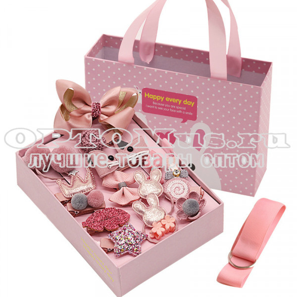 Детский подарочный набор заколок Happy Every Day оптом