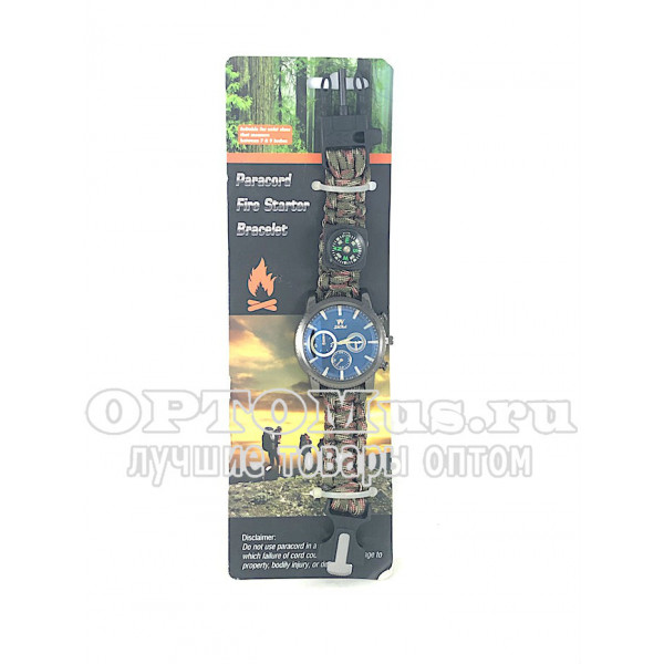 Часы - браслет для выживания Paracord Fire Starter Bracelet оптом