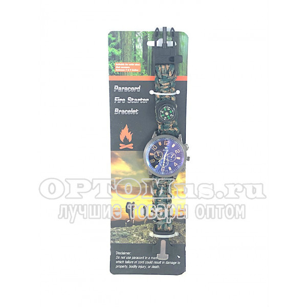 Часы - браслет для выживания Paracord Fire Starter Bracelet оптом
