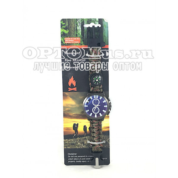 Часы - браслет для выживания Paracord Fire Starter Bracelet оптом