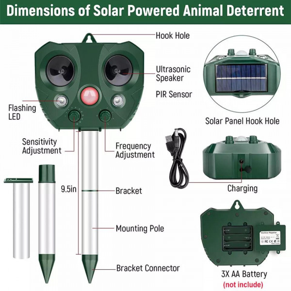 Ультразвуковой Отпугиватель Животных и Птиц Animal and Bird Repeller оптом.
