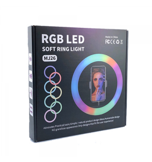 Светодиодная кольцевая лампа RGB 26 см со штативом оптом в Юрге