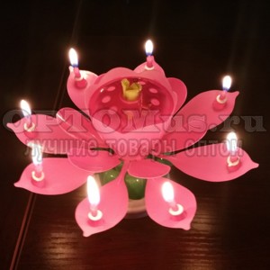 Музыкальная свеча цветок для торта Happy Birthday Music Candle оптом в Ленинск-Кузнецком