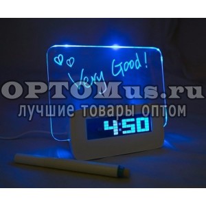 Будильник со светящейся доской для записей Highlighter Memo Board оптом в Казахстане