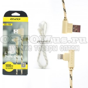 USB Data кабель Awei CL-91 Lightning оптом в Нижнем Тагиле