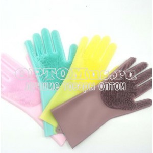 Универсальные силиконовые перчатки Magic Brush оптом в Тюмени