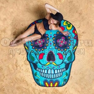 Пляжное полотенце Skull оптом в Костанае